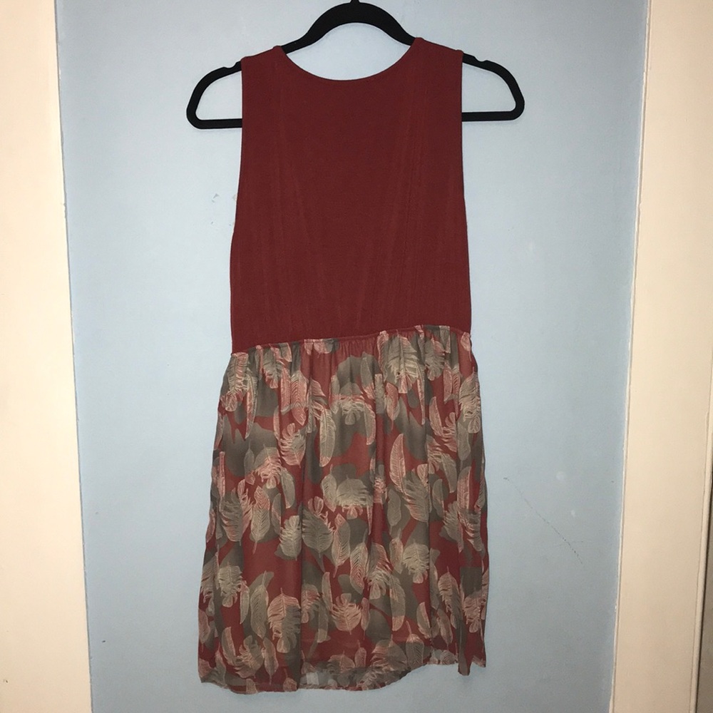 Fall Feather Pattern Dress - Picture 2 of 4